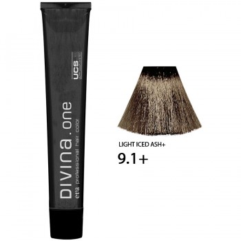 Фарба для волосся 9.1+ Divina.Оne light iced ash+ (світлий русий інтенсивно попелястий)