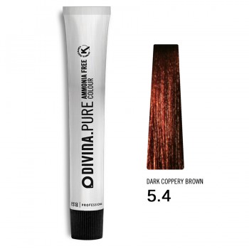 Фарба для волосся 5.4 Divina.Pure dark coppery brown (світлий шатен мідний)