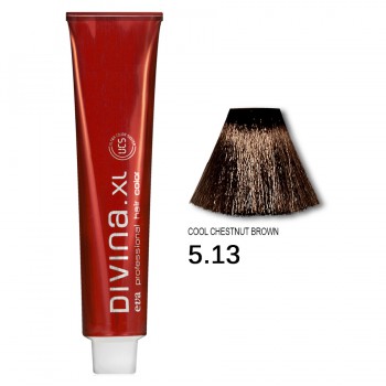 Краска для волос 5.13 Divina. XL 120ml Светлый шатен пепельно-золотистый