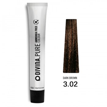 Фарба для волосся 3.02 Divina.Pure dark brown (темний шатен натуральний холодний коричневий)