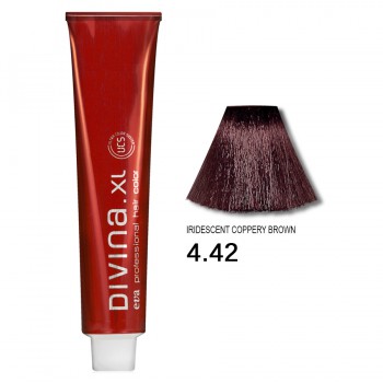 Фарба для волосся 4.42 Divina.XL iridescent coppery brown (шатен холодний мідний)
