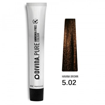 Фарба для волосся 5.02 Divina.Pure havana brown (світлий шатен натуральний холодний коричневий)