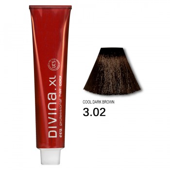 Краска для волос 3.02 Divina. XL 120ml Темный шатен холодный коричневый