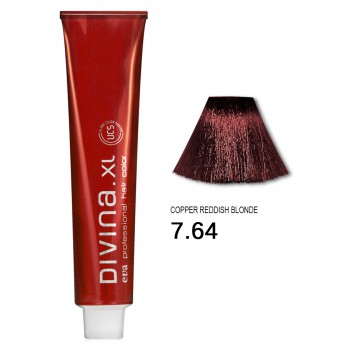 Фарба для волосся 7.64 Divina.XL сopper reddish blonde (русий темно червоно-мідний)