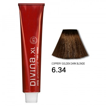 Фарба для волосся 6.34 Divina.XL сoppery golden dark blonde (темно-русий золотаво-мідний)