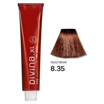 Фарба для волосся 8.35 Divina.XL walnut brown (світло-русий золотаво-червоний)