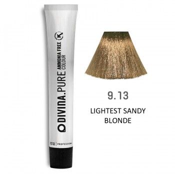 Фарба для волосся 9.13 Divina.Pure lightest sandy blonde (темний блондин попелясто-золотистий)