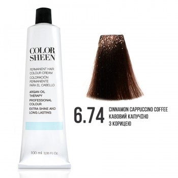 Фарба для волосся 6.74 Color Sheen кавовий капучіно з корицею 100мл