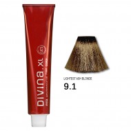 Фарба для волосся 9.1 Divina.XL lightest ash blonde (темний блондин попелястий)